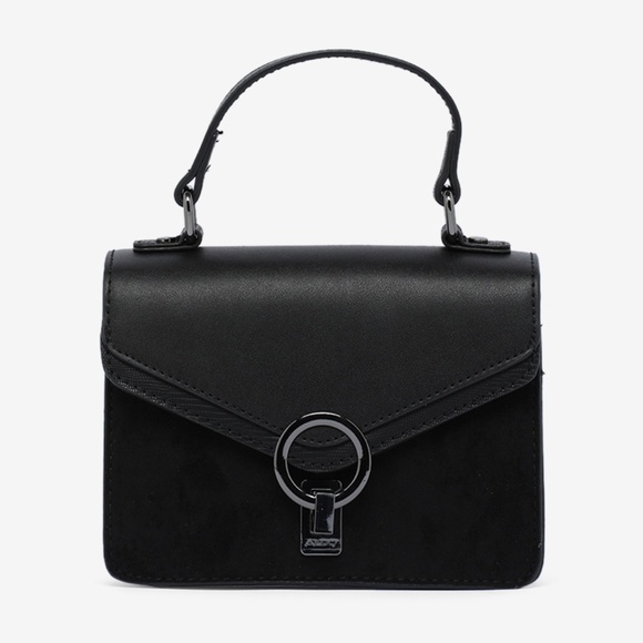 Like New Faux Suede & Leather Top-handle Crossbody Mini Handbag - Picture 2 of 5